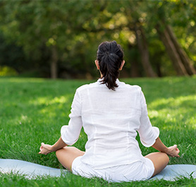 a woman meditating